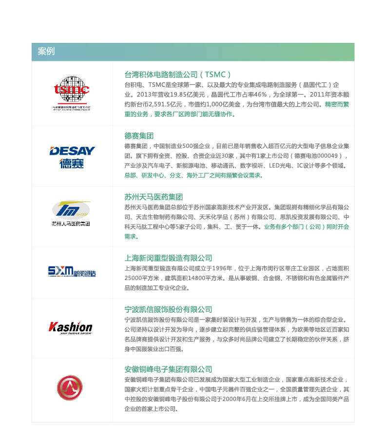 制造業(yè)視頻會(huì)議解決方案案例